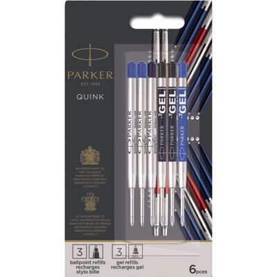 PARKER Inktpatronen - Verpakking met 6 - Blauw & Zwart - patronen PARKER Inktpatronen - Verpakking met 6 - Blauw & Zwart - patronen