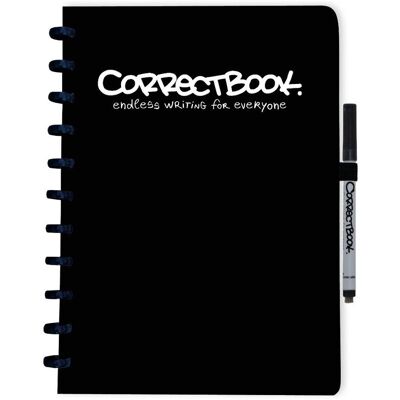 Correctbook a4 uitwisbaar notitieboek - herbruikbaar schrift - ink black / zwart - gelinieerd - inclusief pen & wisdoekje - aanvulbaar met extra pagina's Correctbook a4 uitwisbaar notitieboek - herbruikbaar schrift - ink black / zwart - gelinieerd - inclusief pen & wisdoekje - aanvulbaar met extra pagina's