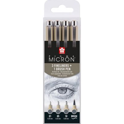 Sakura pigma micron fineliner set 4 maten, koelgrijs Koelgrijs Sakura pigma micron fineliner set 4 maten, koelgrijs Koelgrijs