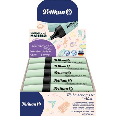 Pelikan textmarker 490 - markeerstift - pastel groen - 10 stuks Pelikan textmarker 490 - markeerstift - pastel groen - 10 stuks