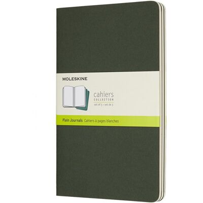 Moleskine cahier journals - large - blanco - groen - set van 3 Moleskine cahier journals - large - blanco - groen - set van 3