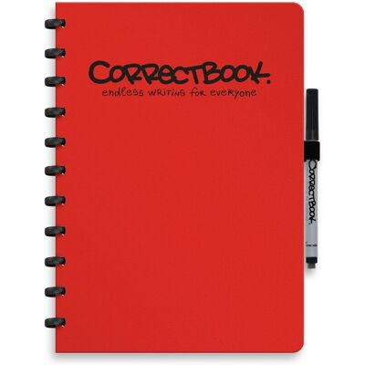 Correctbook a4 uitwisbaar notitieboek - horizon red - blanco - herbruikbaar schrift - inclusief pen & wisdoekje - aanvulbaar met extra pagina's Correctbook a4 uitwisbaar notitieboek - horizon red - blanco - herbruikbaar schrift - inclusief pen & wisdoekje - aanvulbaar met extra pagina's