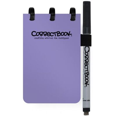Correctbook a7 uitwisbaar notitieboek - petunia purple - mix (lijntjes/blanco) - herbruikbaar schrift - inclusief pen & wisdoekje - pocketformaat Correctbook a7 uitwisbaar notitieboek - petunia purple - mix (lijntjes/blanco) - herbruikbaar schrift - inclusief pen & wisdoekje - pocketformaat