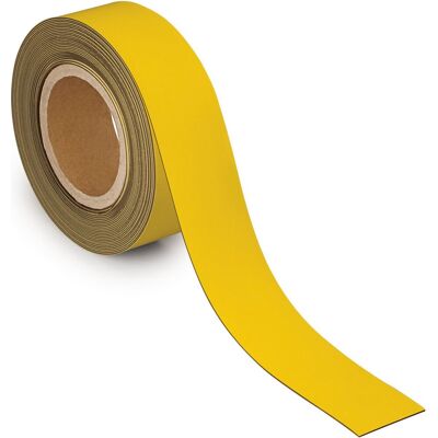 MAUL magneetband - geel - metaal - beschrijfbaar - 1 stuk - 10 m x 50 mm x 1 mm MAUL magneetband - geel - metaal - beschrijfbaar - 1 stuk - 10 m x 50 mm x 1 mm