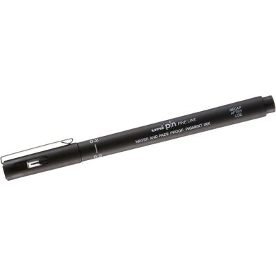 Uni-ball Permanente markeerstift pin02-200(s) zwart Uni-ball Permanente markeerstift pin02-200(s) zwart
