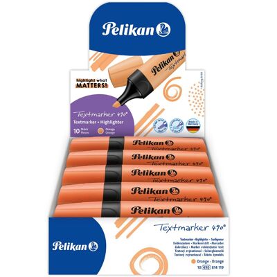Pelikan textmarker 490 - markeerstift - oranje - 10 stuks Pelikan textmarker 490 - markeerstift - oranje - 10 stuks