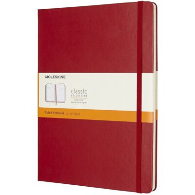 Moleskine classic notitieboek - extra large - hardcover - gelinieerd - rood Moleskine classic notitieboek - extra large - hardcover - gelinieerd - rood