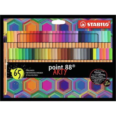 STABILO point 88 - premium fineliner - fine 0,4 mm - set met alle 65 kleuren STABILO point 88 - premium fineliner - fine 0,4 mm - set met alle 65 kleuren