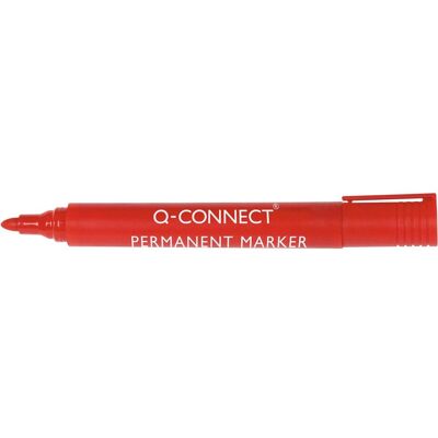 Q-CONNECT permanente marker, 2-3 mm, ronde punt, rood 10 stuks Q-CONNECT permanente marker, 2-3 mm, ronde punt, rood 10 stuks