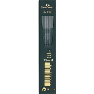 Faber-Castell potloodstiftjes - tk9071 - 2,0mm - 2h - 10 stuks - fc-127112 Faber-Castell potloodstiftjes - tk9071 - 2,0mm - 2h - 10 stuks - fc-127112