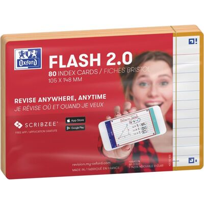 Oxford flash 2.0 - flashcards - gelijnd - a6 - oranje rand - 80 stuks Oxford flash 2.0 - flashcards - gelijnd - a6 - oranje rand - 80 stuks