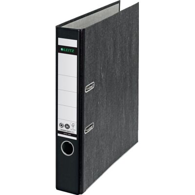 Leitz 180° ordner klassiek gewolkt a4 - rugbreedte van 50mm - 100% gerecycled karton - zwart Leitz 180° ordner klassiek gewolkt a4 - rugbreedte van 50mm - 100% gerecycled karton - zwart