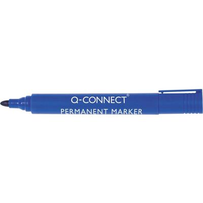 Q-CONNECT permanente marker, 2-3 mm, ronde punt, blauw 10 stuks Q-CONNECT permanente marker, 2-3 mm, ronde punt, blauw 10 stuks