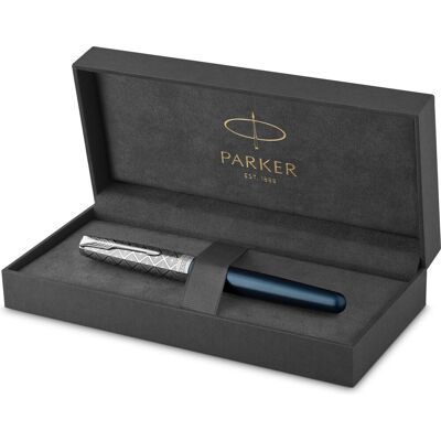 Parker sonnet vulpen roestvrij staal en blauwe lak fijne penpunt met zwarte inkt navulling geschenkdoos Parker sonnet vulpen roestvrij staal en blauwe lak fijne penpunt met zwarte inkt navulling geschenkdoos