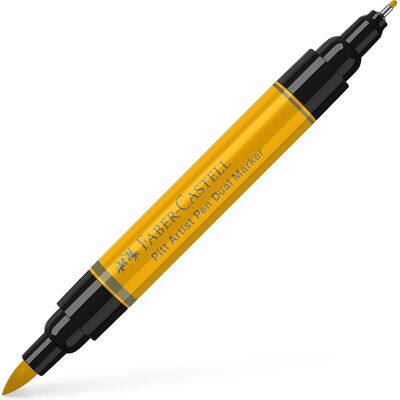 Faber-Castell tekenstift - pitt artist pen - duo marker - 109 chroomgeel donker- fc-162109 Faber-Castell tekenstift - pitt artist pen - duo marker - 109 chroomgeel donker- fc-162109