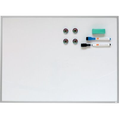 Nobo magnetisch whiteboard met aluminium lijst - 58,5 x 43cm - inclusief markers, magneten en wisser - wit Nobo magnetisch whiteboard met aluminium lijst - 58,5 x 43cm - inclusief markers, magneten en wisser - wit