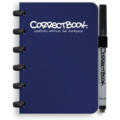 Correctbook a6 uitwisbaar notitieboek - herbruikbaar schrift - midnight blue - blanco - inclusief pen & wisdoekje - aanvulbaar met extra pagina's Correctbook a6 uitwisbaar notitieboek - herbruikbaar schrift - midnight blue - blanco - inclusief pen & wisdoekje - aanvulbaar met extra pagina's