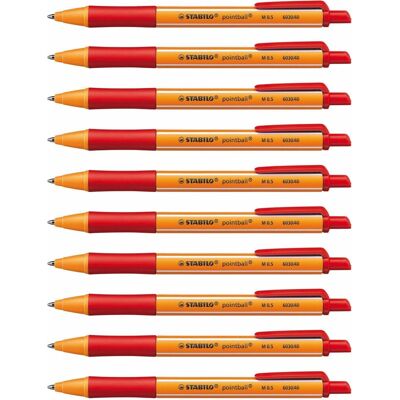 STABILO pointball Rood Milieuvriendelijke CO2-neutrale balpen - 6 kleuren STABILO pointball Rood Milieuvriendelijke CO2-neutrale balpen - 6 kleuren