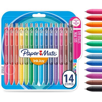 Paper Mate inkjoy-gelpennen medium punt (0,7 mm) diverse kleuren 14 stuks Paper Mate inkjoy-gelpennen medium punt (0,7 mm) diverse kleuren 14 stuks