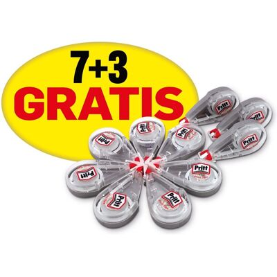 Pritt mini correctieroller set: 10 stuks extra 3 stuks gratis breedte van 4,2 mm en lengte van 7 meter verpakt in handige plastic tas voor gemakkelijk gebruik. Pritt mini correctieroller set: 10 stuks extra 3 stuks gratis breedte van 4,2 mm en lengte van 7 meter verpakt in handige plastic tas voor gemakkelijk gebruik.