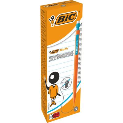 BIC matic strong 0.9 mm hb vulpotloden - verschillende kleuren lichaam - doos van 12 stuks BIC matic strong 0.9 mm hb vulpotloden - verschillende kleuren lichaam - doos van 12 stuks
