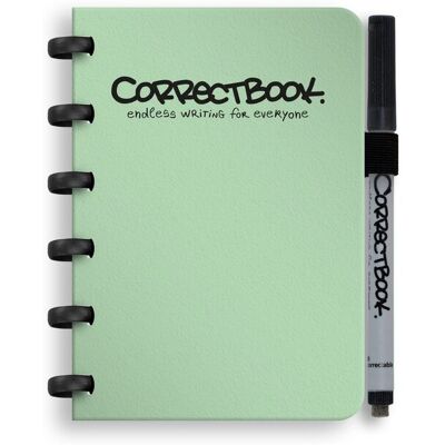 Correctbook a6 uitwisbaar notitieboek - misty mint - blanco - herbruikbaar schrift - inclusief pen & wisdoekje - aanvulbaar met extra pagina's Correctbook a6 uitwisbaar notitieboek - misty mint - blanco - herbruikbaar schrift - inclusief pen & wisdoekje - aanvulbaar met extra pagina's