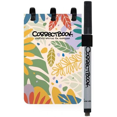 Correctbook a7 uitwisbaar notitieboek - botanical beauty - mix (lijntjes/blanco) - herbruikbaar schrift - inclusief pen & wisdoekje - pocketformaat Correctbook a7 uitwisbaar notitieboek - botanical beauty - mix (lijntjes/blanco) - herbruikbaar schrift - inclusief pen & wisdoekje - pocketformaat