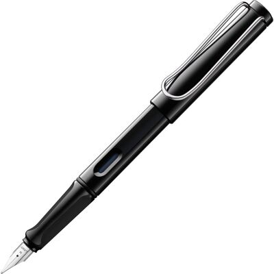 Lamy safari zwart vulpen - met ergonomische grip & gepolijste stalen penpunt in schrijfdikte b - robuust asa-kunststof - incl. t10 blauwe inktpatroon Lamy safari zwart vulpen - met ergonomische grip & gepolijste stalen penpunt in schrijfdikte b - robuust asa-kunststof - incl. t10 blauwe inktpatroon