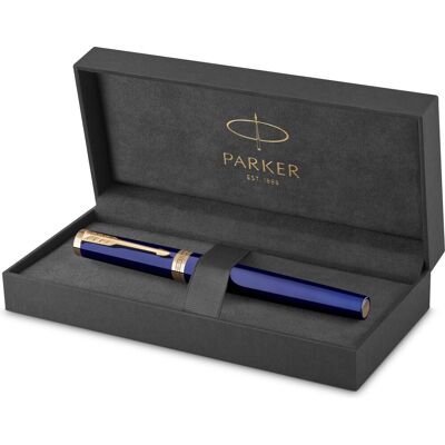 Parker ingenuity vulpen core-collectie blauw met gouden afwerking medium punt zwarte inkt geschenkdoos Parker ingenuity vulpen core-collectie blauw met gouden afwerking medium punt zwarte inkt geschenkdoos