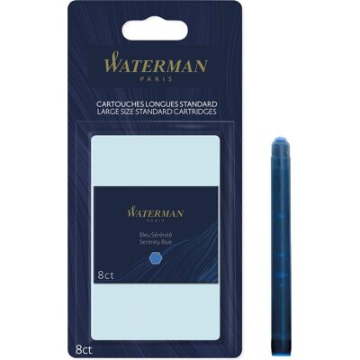 Waterman -vulpeninktpatronen lang serenity blue 8 inktpatroon (blister) Waterman -vulpeninktpatronen lang serenity blue 8 inktpatroon (blister)