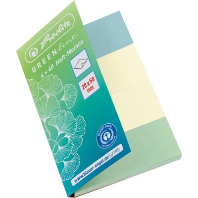 Herlitz Postit s 20x50mm 4x40bl. greenline farblich sortier Herlitz Postit s 20x50mm 4x40bl. greenline farblich sortier