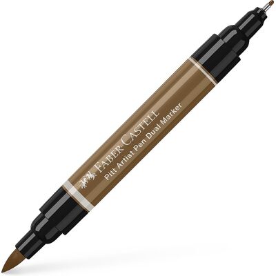 Faber-Castell tekenstift - pitt artist pen - duo marker - 180 amber - fc-162180 Faber-Castell tekenstift - pitt artist pen - duo marker - 180 amber - fc-162180