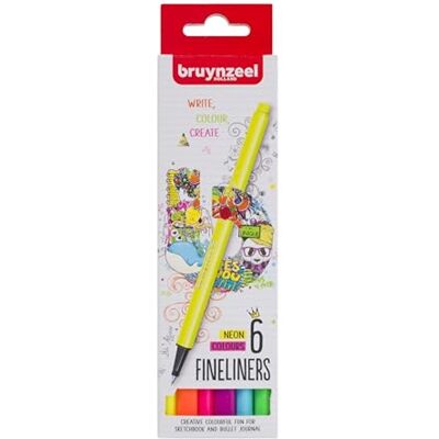Bruynzeel fineliner set neon 6 kleuren Multi Kleuren Bruynzeel fineliner set neon 6 kleuren Multi Kleuren
