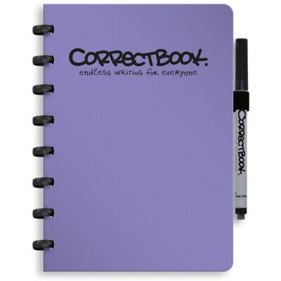 Correctbook a5 uitwisbaar notitieboek - herbruikbaar schrift - petunia purple - gelinieerd - inclusief pen & wisdoekje - aanvulbaar met extra pagina's Correctbook a5 uitwisbaar notitieboek - herbruikbaar schrift - petunia purple - gelinieerd - inclusief pen & wisdoekje - aanvulbaar met extra pagina's