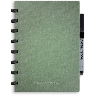 Correctbook a5 uitwisbaar notitieboek - linnen hardcover - herbruikbaar schrift - olive green - blanco - inclusief pen & wisdoekje - aanvulbaar met extra pagina's Correctbook a5 uitwisbaar notitieboek - linnen hardcover - herbruikbaar schrift - olive green - blanco - inclusief pen & wisdoekje - aanvulbaar met extra pagina's