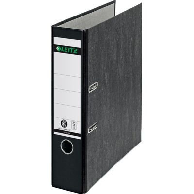 Leitz 180° ordner klassiek gewolkt a4 - rugbreedte van 80mm - 100% gerecycled karton - zwart Leitz 180° ordner klassiek gewolkt a4 - rugbreedte van 80mm - 100% gerecycled karton - zwart