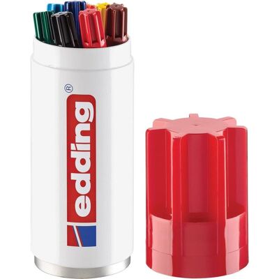 Edding 3000 permanent marker - 8 kleuren - 8 stiften in blik - ronde punt 1,5-3 mm - water en wrijfvast - voor karton, kunststof, hout, metaal, etc. - alcohol markers voor volwassenen Edding 3000 permanent marker - 8 kleuren - 8 stiften in blik - ronde punt 1,5-3 mm - water en wrijfvast - voor karton, kunststof, hout, metaal, etc. - alcohol markers voor volwassenen