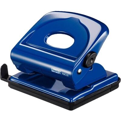 Rapid perforator - fmc25 - blauw - verstelbaar tot a4 formaat - gat afstand 80mm - kan 25 vellen in 1x perforeren - Rapid perforator - fmc25 - blauw - verstelbaar tot a4 formaat - gat afstand 80mm - kan 25 vellen in 1x perforeren -