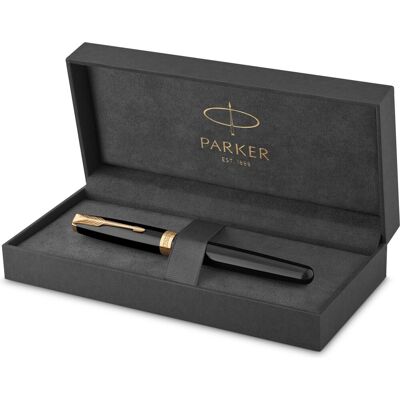 Parker sonnet vulpen zwarte lak met goud detail fijne penpunt geschenkdoos Parker sonnet vulpen zwarte lak met goud detail fijne penpunt geschenkdoos