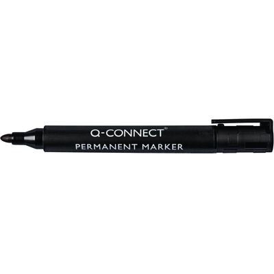 Q-CONNECT permanente marker, 2-3 mm, ronde punt, zwart, doos van 10 stuks Q-CONNECT permanente marker, 2-3 mm, ronde punt, zwart, doos van 10 stuks
