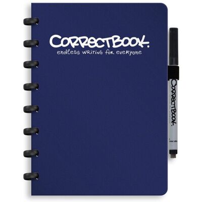 Correctbook a5 uitwisbaar notitieboek - herbruikbaar schrift - midnight blue - blanco - inclusief pen & wisdoekje - aanvulbaar met extra pagina's Correctbook a5 uitwisbaar notitieboek - herbruikbaar schrift - midnight blue - blanco - inclusief pen & wisdoekje - aanvulbaar met extra pagina's