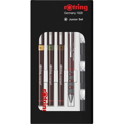 Rotring isogrpah junior pennenset - 3 fineliners en tikky mechanisch vulpotlood - incl. 4 inktpatronen Rotring isogrpah junior pennenset - 3 fineliners en tikky mechanisch vulpotlood - incl. 4 inktpatronen