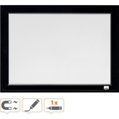 Nobo magnetisch whiteboard met zwarte lijst - 58,5 x 43 cm - inclusief montageset, magneten en marker Nobo magnetisch whiteboard met zwarte lijst - 58,5 x 43 cm - inclusief montageset, magneten en marker