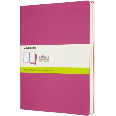 Moleskine cahier journals - extra large - blanco - roze - set van 3 Moleskine cahier journals - extra large - blanco - roze - set van 3