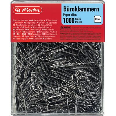 Herlitz paperclips - verzinkt - 32 mm - 1.000 stuks Herlitz paperclips - verzinkt - 32 mm - 1.000 stuks