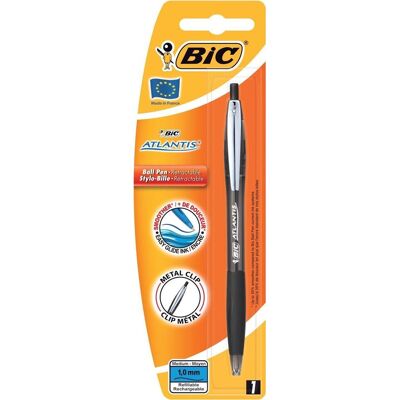 BIC Balpen atlantis click zwart medium blister BIC Balpen atlantis click zwart medium blister