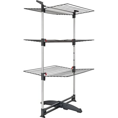 Tomado - droogtoren ciclone vario - 38 meter drooglengte - inklapbaar - aluminium en metaal - met haken voor kledinghangers - 5 jaar garantie - zwart Tomado - droogtoren ciclone vario - 38 meter drooglengte - inklapbaar - aluminium en metaal - met haken voor kledinghangers - 5 jaar garantie - zwart