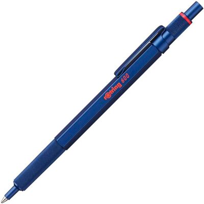 Rotring 600-balpen medium punt zwarte inkt blauw behuizing navulbaar Rotring 600-balpen medium punt zwarte inkt blauw behuizing navulbaar
