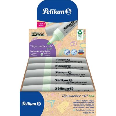 Pelikan textmarker 490 - eco markeerstift - pastel groen - 10 stuks Pelikan textmarker 490 - eco markeerstift - pastel groen - 10 stuks