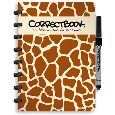 Correctbook a5 uitwisbaar notitieboek - curious giraffe - gelinieerd - herbruikbaar schrift - inclusief pen & wisdoekje - aanvulbaar met extra pagina's Correctbook a5 uitwisbaar notitieboek - curious giraffe - gelinieerd - herbruikbaar schrift - inclusief pen & wisdoekje - aanvulbaar met extra pagina's